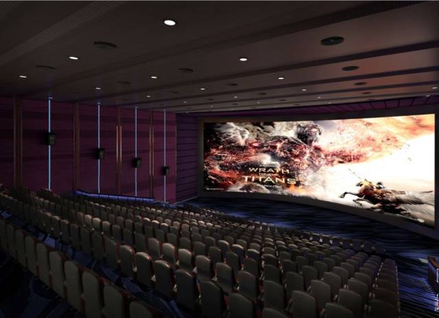 23米巨幅金属银幕,7000㎡影城,12厅数字化放映,可容纳1500人同时观影