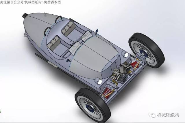 【汽车轿车】复古造型汽车3d模型图纸 solidworks设计