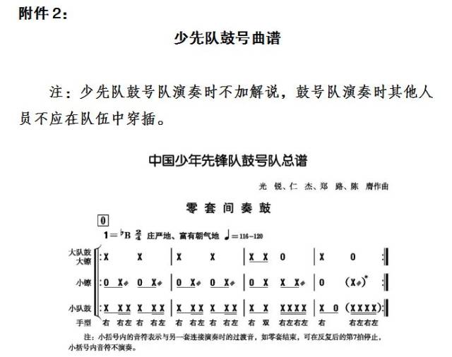 总谱共十套曲目,包括:开场曲,进行曲,出旗曲,退旗曲,颁奖曲,授巾曲