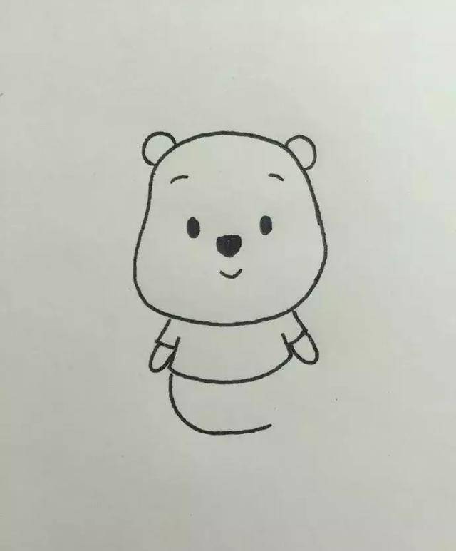 亲子漫画丨小熊维尼简笔画教程,超简单