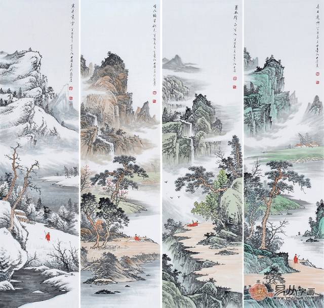 当代优秀的画家薛大庸的山水画作品欣赏,寄情山水 禅意书画