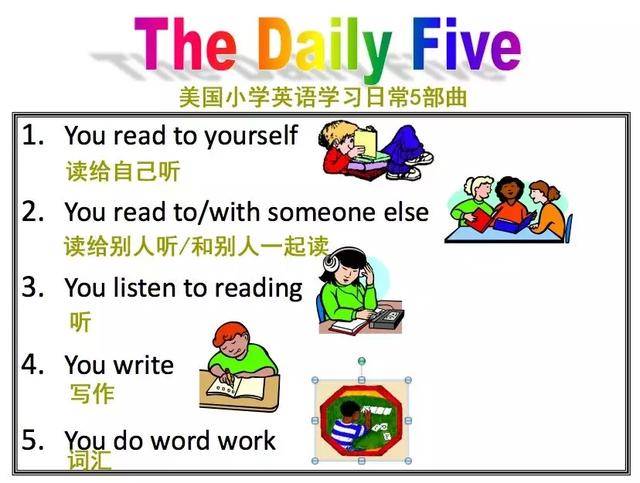 5 5课程是指美国小学英语阅读的big five(五大教学理论) daily five