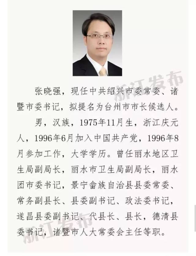 萧山区委书记盛阅春拟提名为绍兴市市长候选人!还有11名.