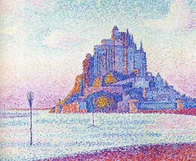 绘画方法所吸引 用各种颜色的点组成统一色调的绘画 作品以风景画为主
