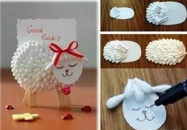 7款幼儿园创意手工棉签玩法