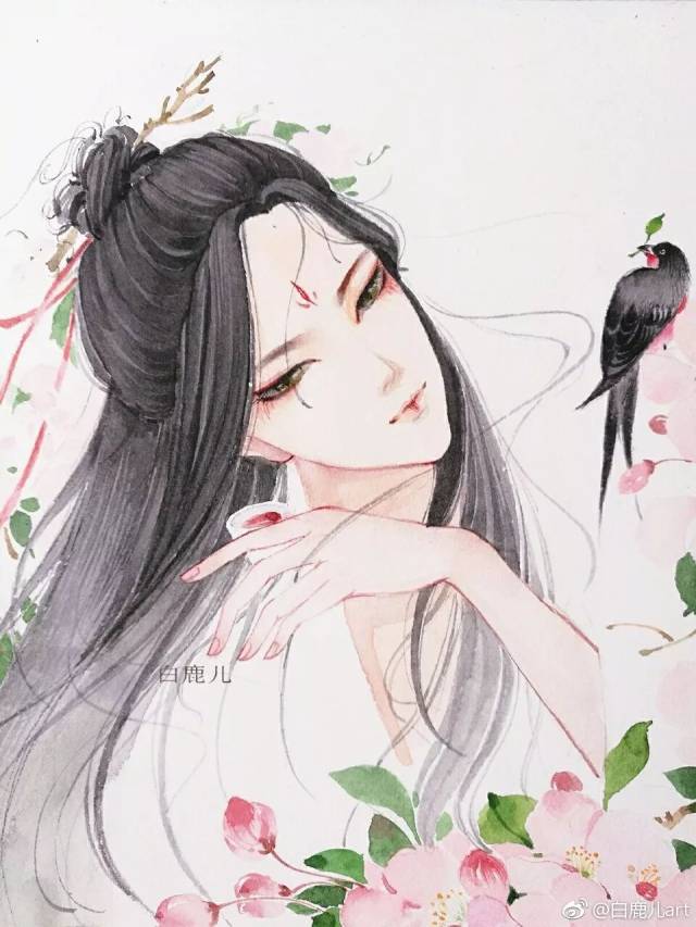 见之不忘 一日不见兮,思之如狂 微博@白鹿儿art 白鹿儿,自由插画师