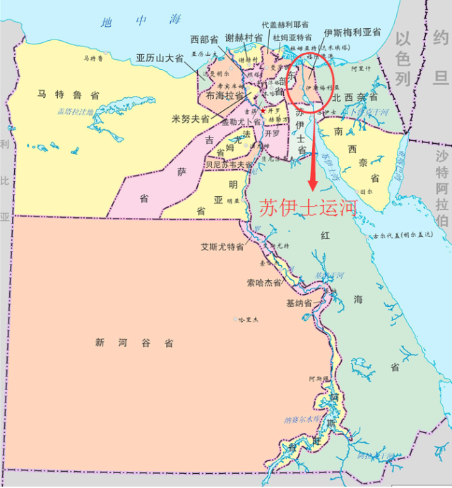 埃及:跨亚非两洲的非洲国家;境内的苏伊士运河是亚洲和非洲的分界线