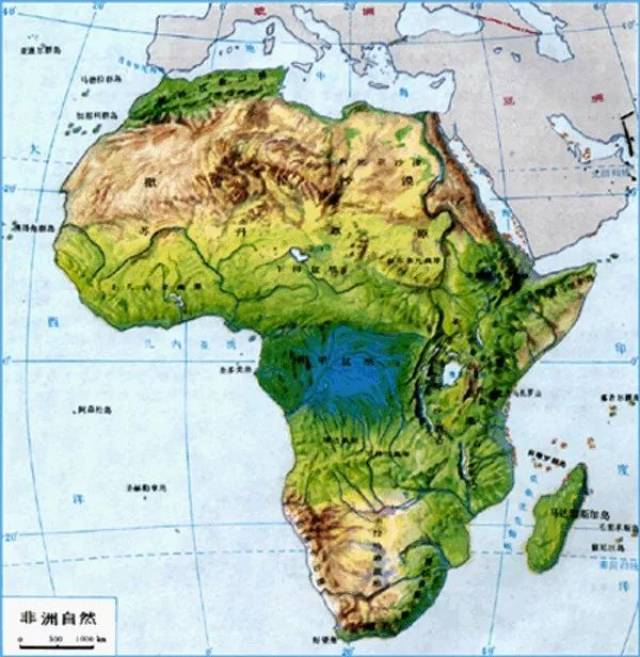 撒哈拉沙漠将其分为南非和北非两个地区.