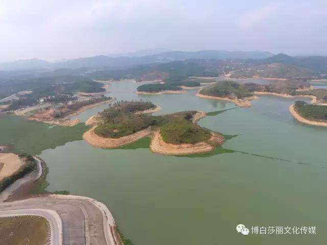 博白县老虎头水库—美称千湖岛:航拍画面,宛若珍珠