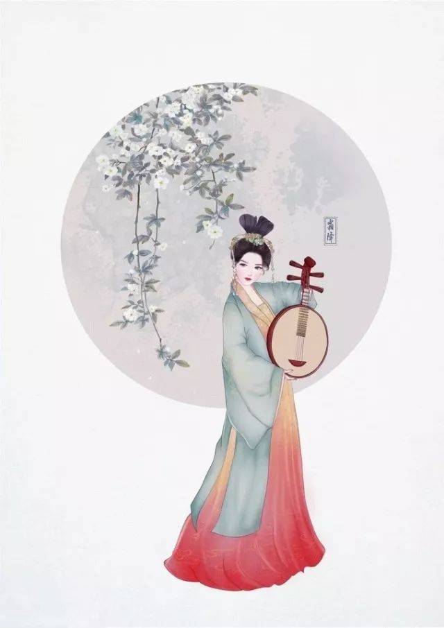 云想衣裳花想容,  春风拂槛露华浓.