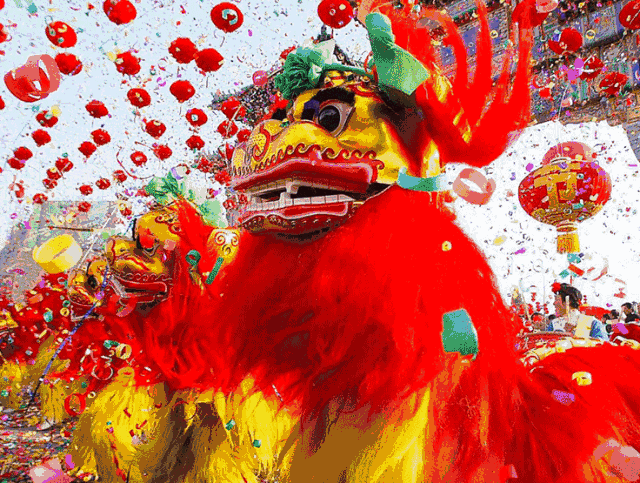 迎春烟花秀 当一幅幅绚丽璀璨的烟花图案 绽放在虹溪谷夜空 烟花灿烂