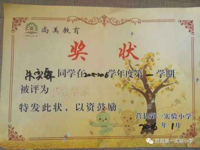 【莒县一小】尚美少年展风采 四一 中队 朱奕霖