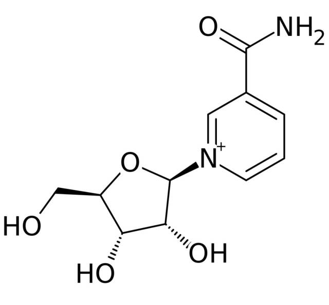 nicotinamide riboside的分子结构式(图片来源:维基百科)