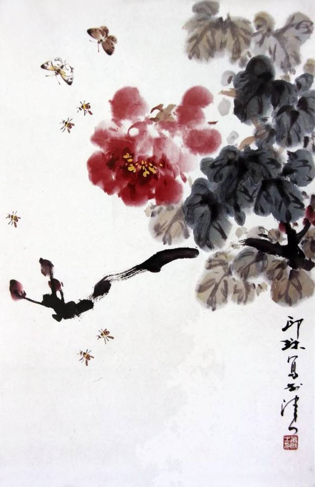 经典作品欣赏:花鸟大家萧朗百幅牡丹,芍药图(下)
