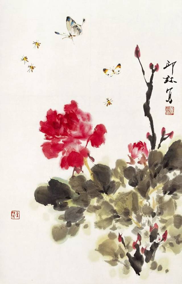 经典作品欣赏:花鸟大家萧朗百幅牡丹,芍药图(下)