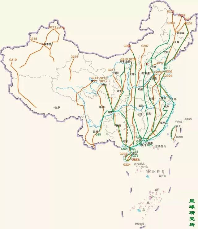 于是 纵横中国的国家干线公路网登场了 它包括11条北南向的纵线高速