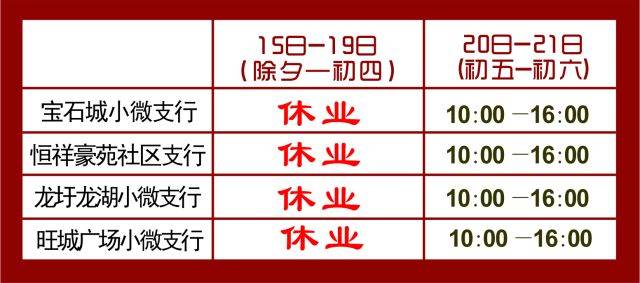 【公告】2018年春节假期柳州银行网点放假公