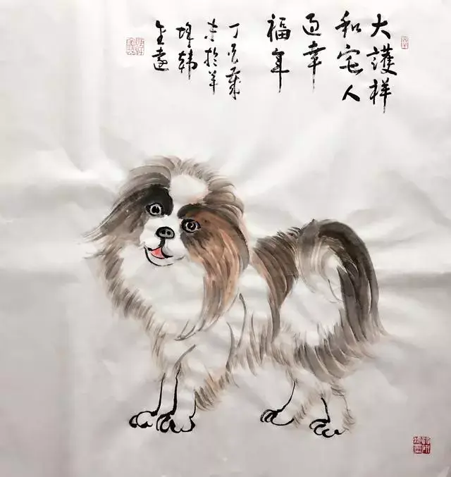 狗年到啦,著名画家韩金远15张国画狗带给你旺福旺财