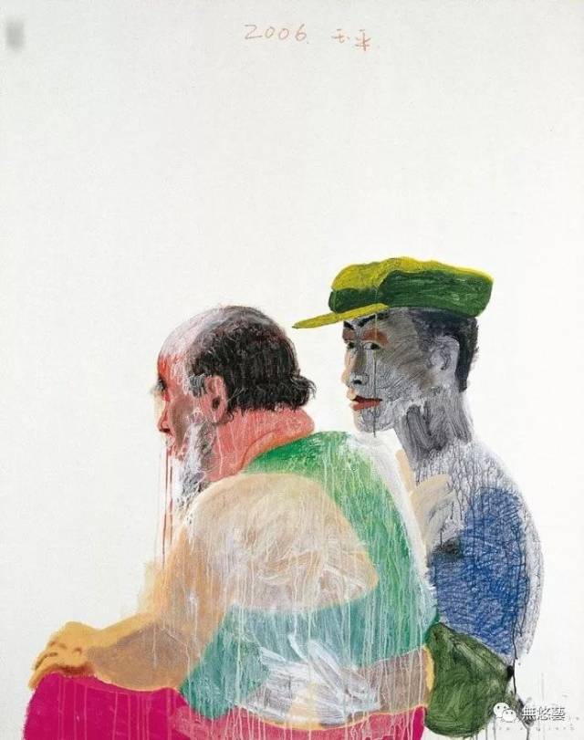 油画棒-58x68cm-2011--王玉平 鼓楼东大街--丙烯,油画棒-58x68cm-2011