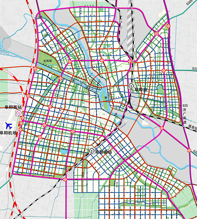 甚至不用等到2020年 阜阳的变化日新月异 从下图阜阳城市道路网就不
