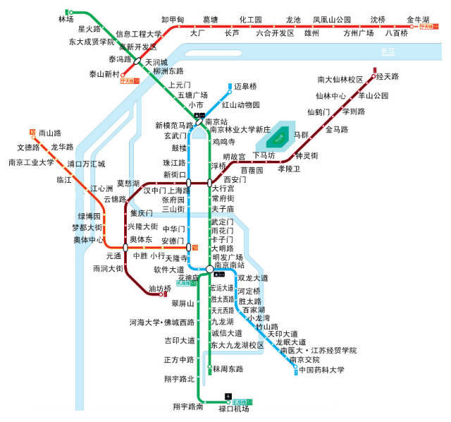 南京地铁4号线 2017年1月通车!标志色为紫色.