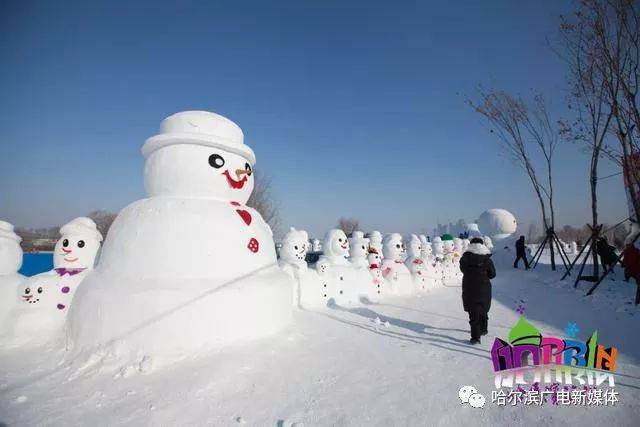 【蓝网知道】哈尔滨群力外滩有个雪人谷 2018个雪人在