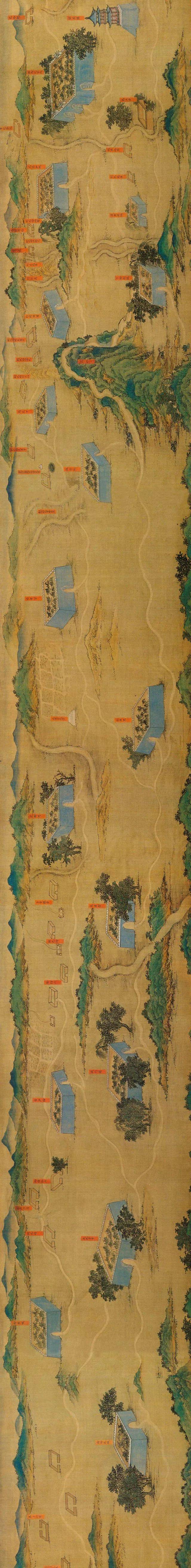 《千里江山图》, 它长相当于4层楼的高度, 是《清明上河图》的2倍