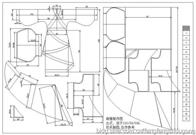 方方收藏的汉服裁剪图之一(袄裙,褙子,道袍,直裾,曲裾)