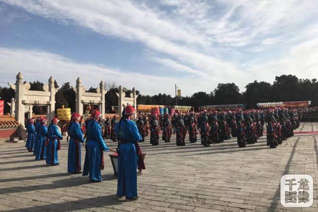 2月20日,大年初五,北京地坛公园举行仿清祭地表演,再现清朝宫廷祭祀