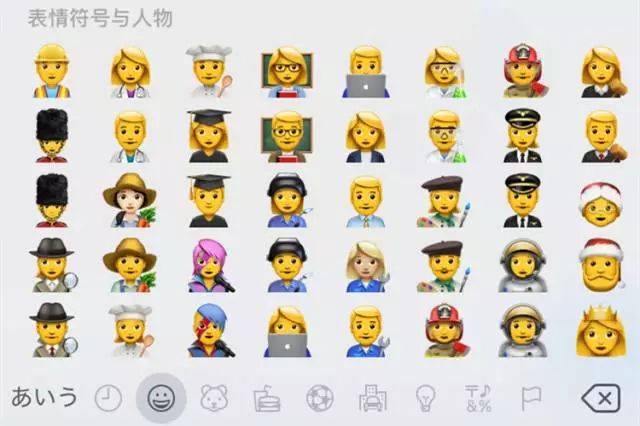 不过它加入了单亲家庭的emoji 男女性别都有的各行各业的职业 「emoji