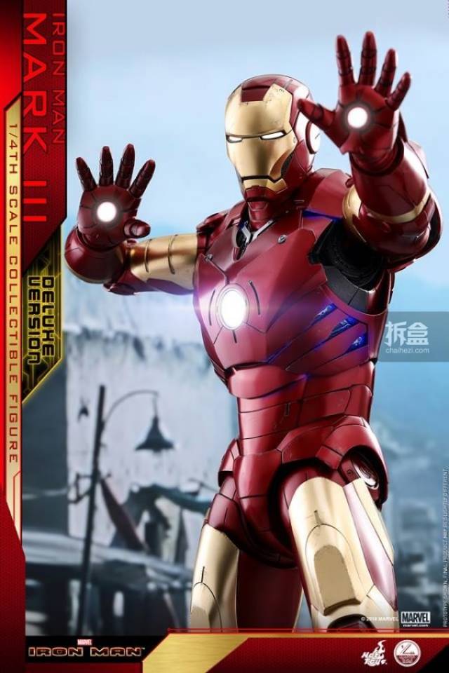 hottoys 漫威电影《钢铁侠》钢铁侠mk3 iron man mark iii 可动人偶