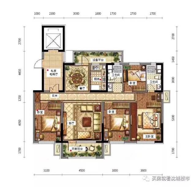 建筑面积约140平 四室二厅二卫