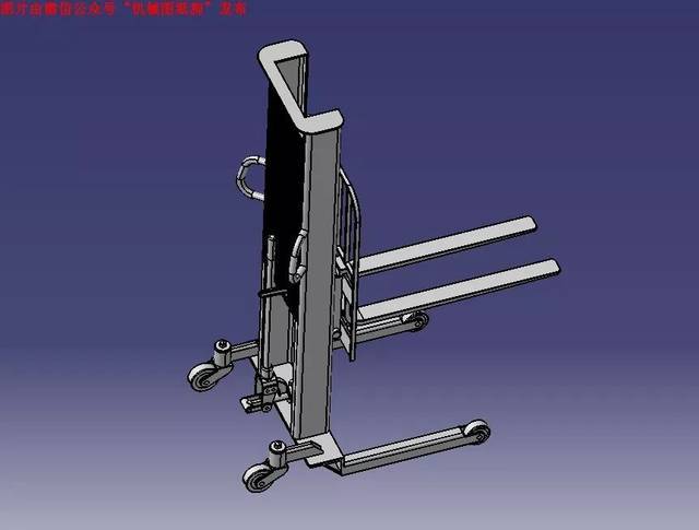 【工程机械】手动液压叉车3d模型图纸 stp格式