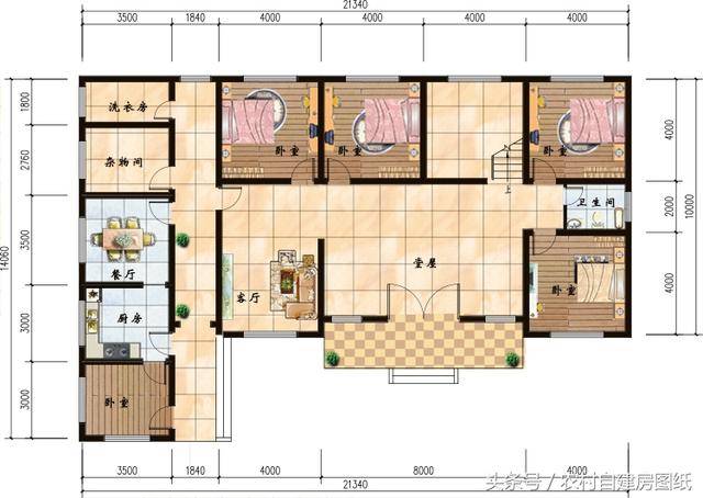 6款农村别墅设计图,带独立厨房有柴火灶,开春建房不用