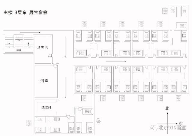 400-0666-002 女生宿舍分布图 女生宿舍1号楼 ▲主楼4层四,六人间