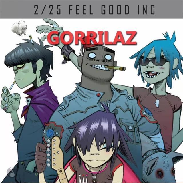 2002年2月25日gorillaz英国 街头霸王虚拟乐队街头霸王于加利福尼亚州