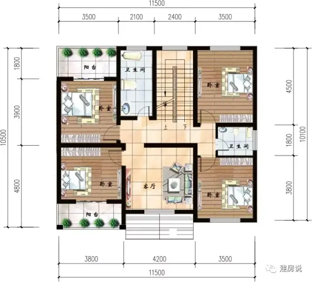 62平方米 平面图 ▲三层平面 在农村建房保留堂屋,平时邻居们串个门