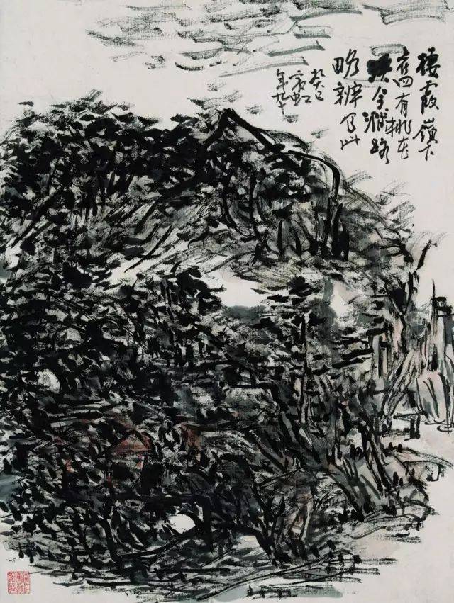 一幅画中仅有点与线,黄宾虹存世勾古画稿揭示小窍门