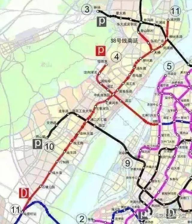(前期资料图,非最终路线) 开工建设3条地铁线路 江北新区还将加快
