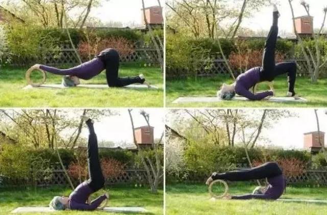 一个倒立只用头,一个创造瑜伽轮