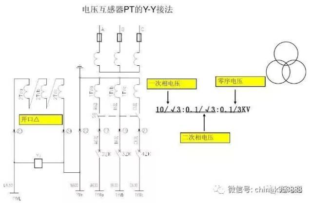 电压互感器pt的y-y接法