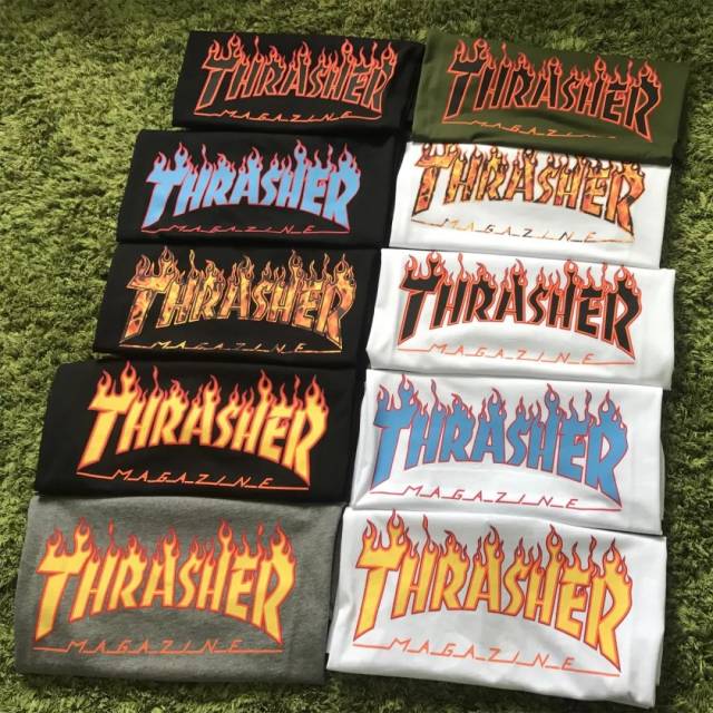 thrasher 经典火焰logo短袖t恤