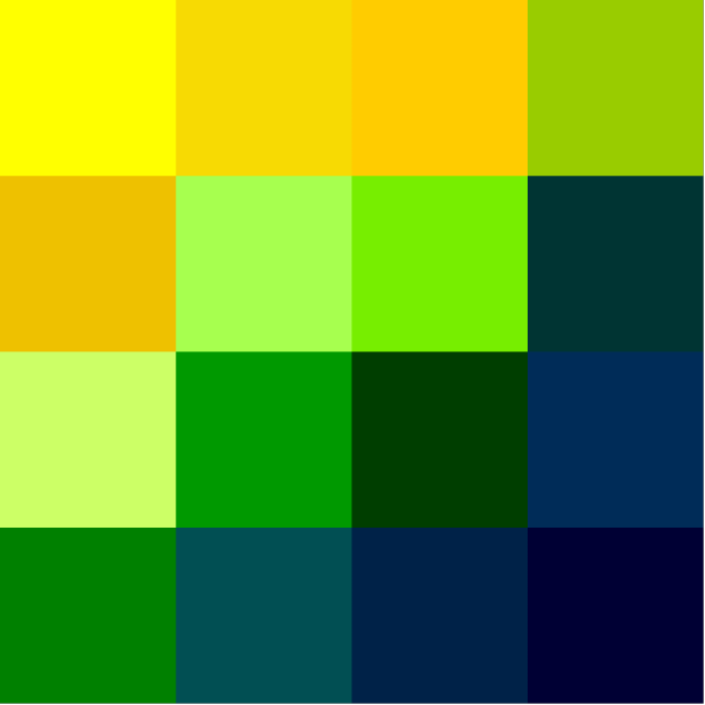 2个或2个以上的颜色排列组合依次平铺 ② 对比色点缀调和 1> 在 两色