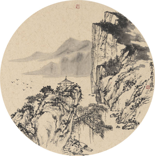 山水画学习过程,其实是临摹古代山水画经典范本,写生创作,开始画眼前