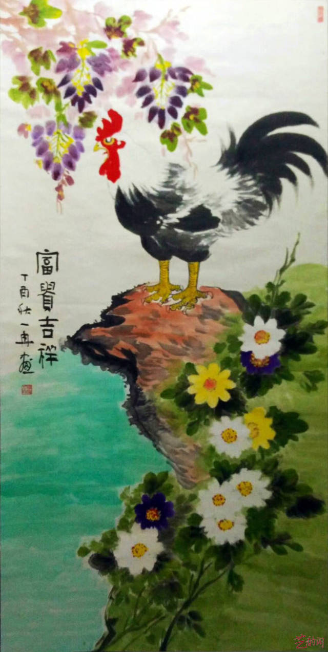 画鸡名家单一冉(单春田)艺术赏析