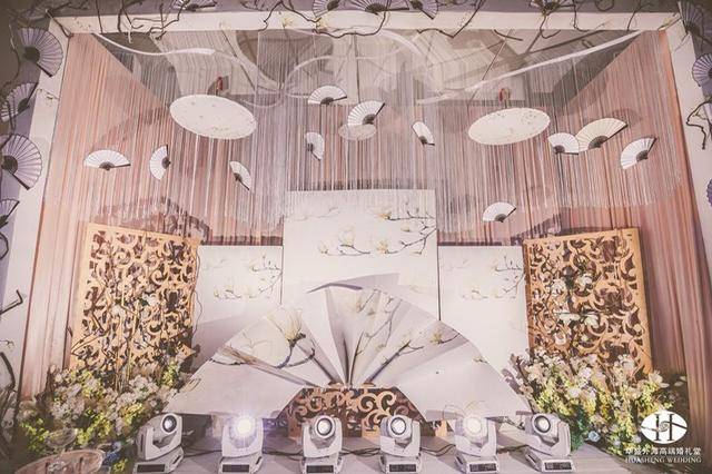 清新淡雅新中式风格婚礼布置现场图 现代中式