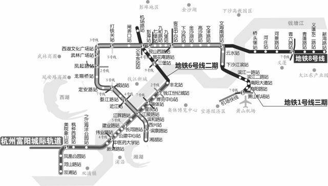 杭州地铁6号线,8号线初步设计获批 具体站点位置在这里