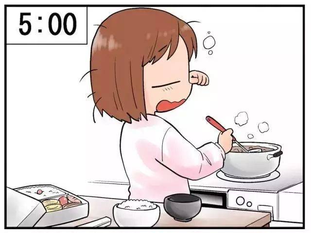 5:00 天还没亮就挣扎着起床做饭,带着昨天的疲惫开始忙碌的新一天.