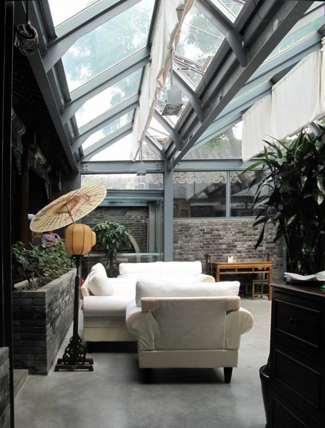 四合院天井玻璃封顶,千年经典与现代简约的结合