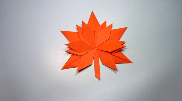 简单的枫叶怎么折,3分钟学会枫叶的折法,手工折纸视频
